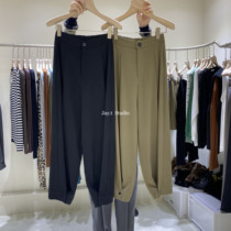 Hi xxxia Fall 2020 loose high-rise slacks slim suit pants buttons close legs cropped pants women