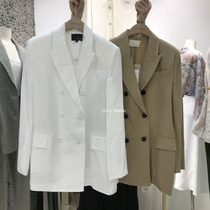 South Korea Mila IRENE 2020 summer cotton linen blazer double breasted temperament thin blazer women 60328