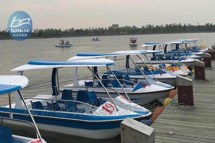 8-10 people electric boat park cruise ship self-draining scenic spot electric pleasure boat fiberglass sightseeing boat fishing boat