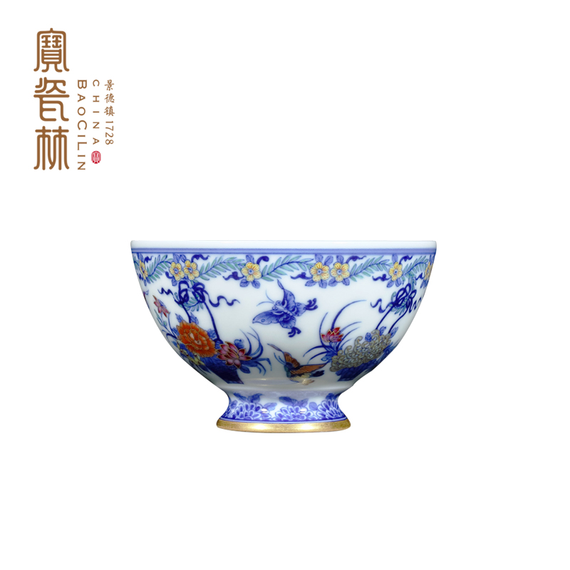 Blue and white paint recent heart treasure porcelain enamel see Lin cup single CPU master CPU
