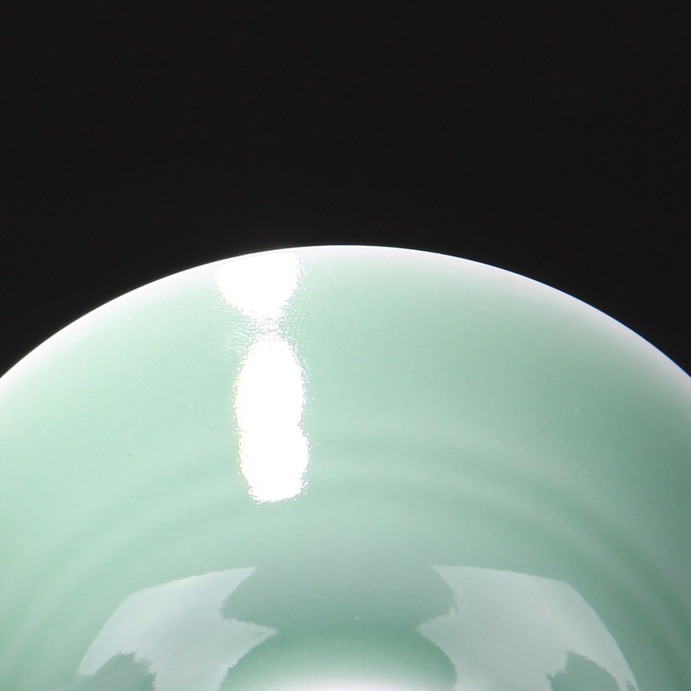 Treasure porcelain of jingdezhen ceramic Lin kung fu tea pea green, water chestnut sample tea cup personal tea taking master cup single CPU