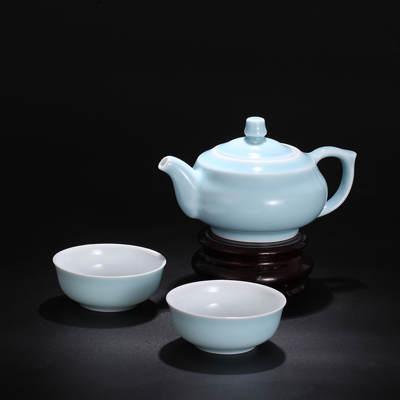 Treasure porcelain jingdezhen Lin, one of four big co high temperature color glaze private suit to a pot of two cups of tea gift box