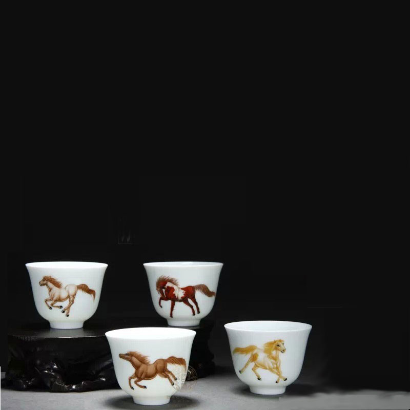 Treasure porcelain eight Lin jun flora cup tea set of jingdezhen high - grade hand - made ceramic kung fu masters cup tea cups