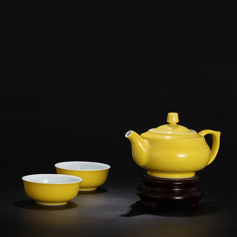 Treasure porcelain jingdezhen Lin, one of four big co high temperature color glaze private suit to a pot of two cups of tea gift box