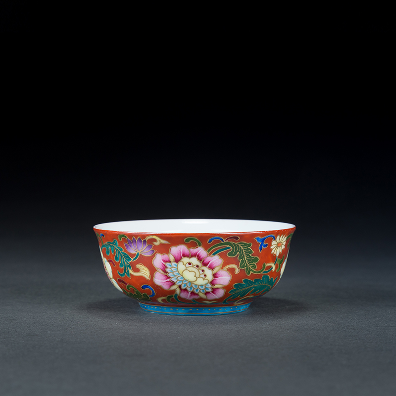 Treasure porcelain of jingdezhen ceramic Lin kung fu masters cup a pot of tea colored enamel teapot tea cup two cups