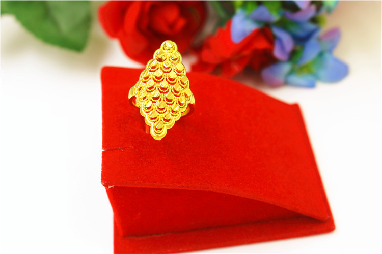 Đồng xu mới Euro Coin Việt Nam Shajin Trang sức nữ mở trong một thời gian dài mà không phai mờ Starry Peacock Flower Index Finger Ring mẫu nhẫn nam đẹp
