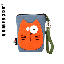 Three color patch Hand bag female 2021 New Mori Joker small bag vintage canvas funny hand hold pocket pocket