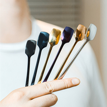 New product 304 stainless steel colour golden coffee spoon stirring spoon slim handle titanium gold small spoon child ice cream spoon