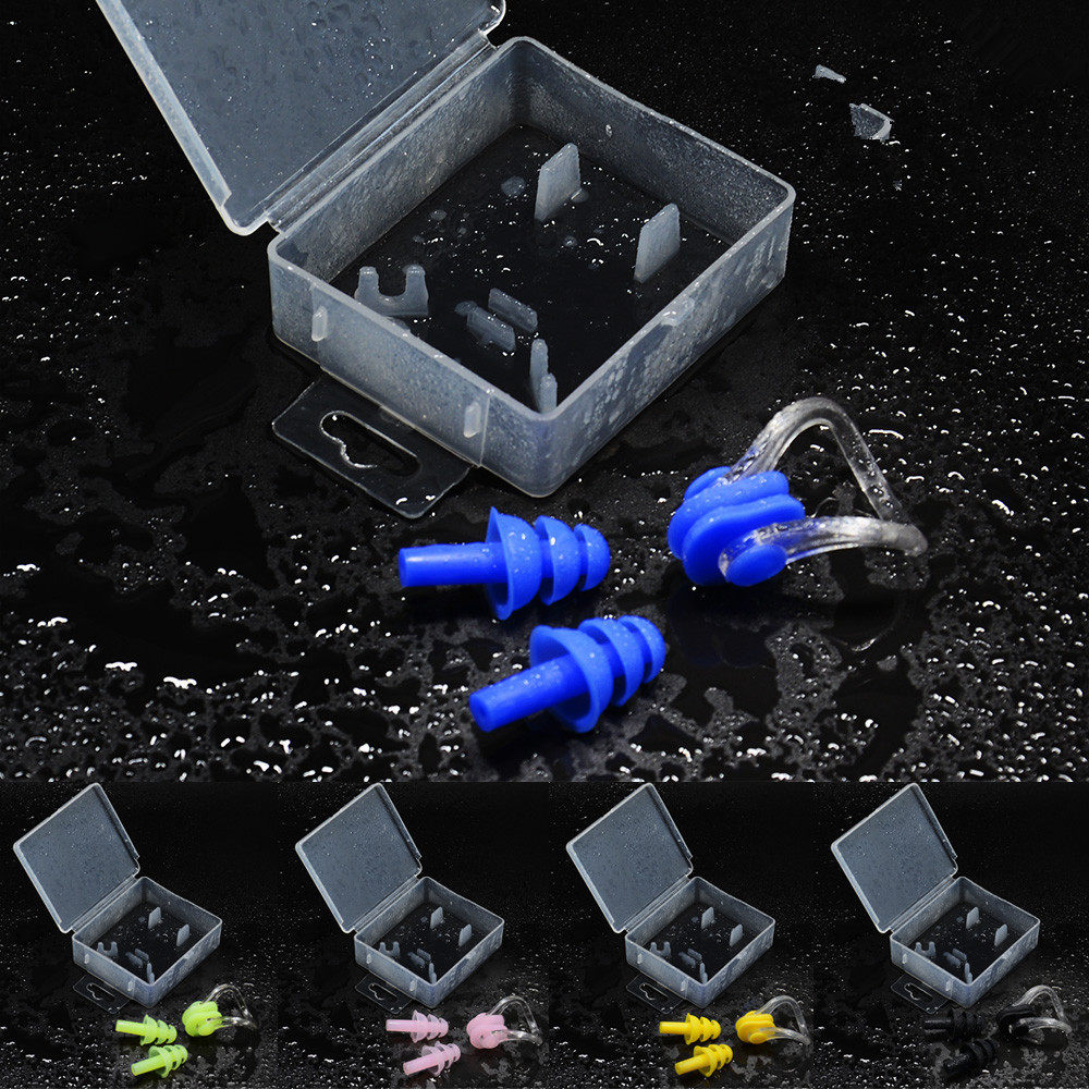 Swimming equipment Silicone Nose Clip Earplugs Suit Anti-Choking Water Professional Diving Adult Male And Female Children Bath boxed