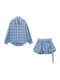 Plaid Shirt Dress Women's Clothing 2026 New Early Spring Outfit High-End Sexy Waist-Cinching Short Skirt Suit