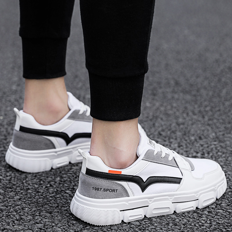 Summer summer autumn net red shoes small white shoes men's Korean version 100 hitch a green summer trend casual canvas board shoes white shoes heightening