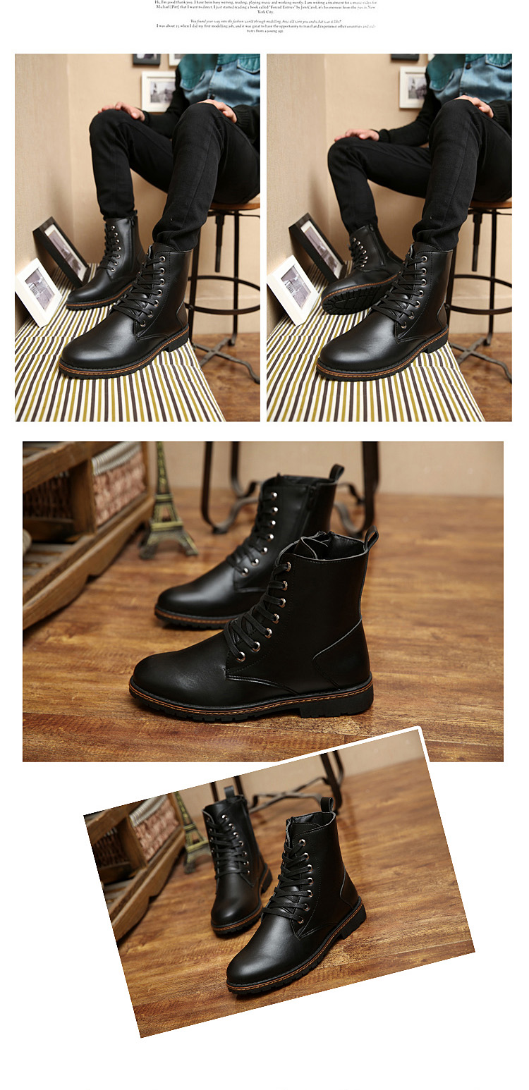 Boots - chaussures en PU RUNVAN ronde pour hiver - loisir - semelle caoutchouc - Ref 950606 Image 9