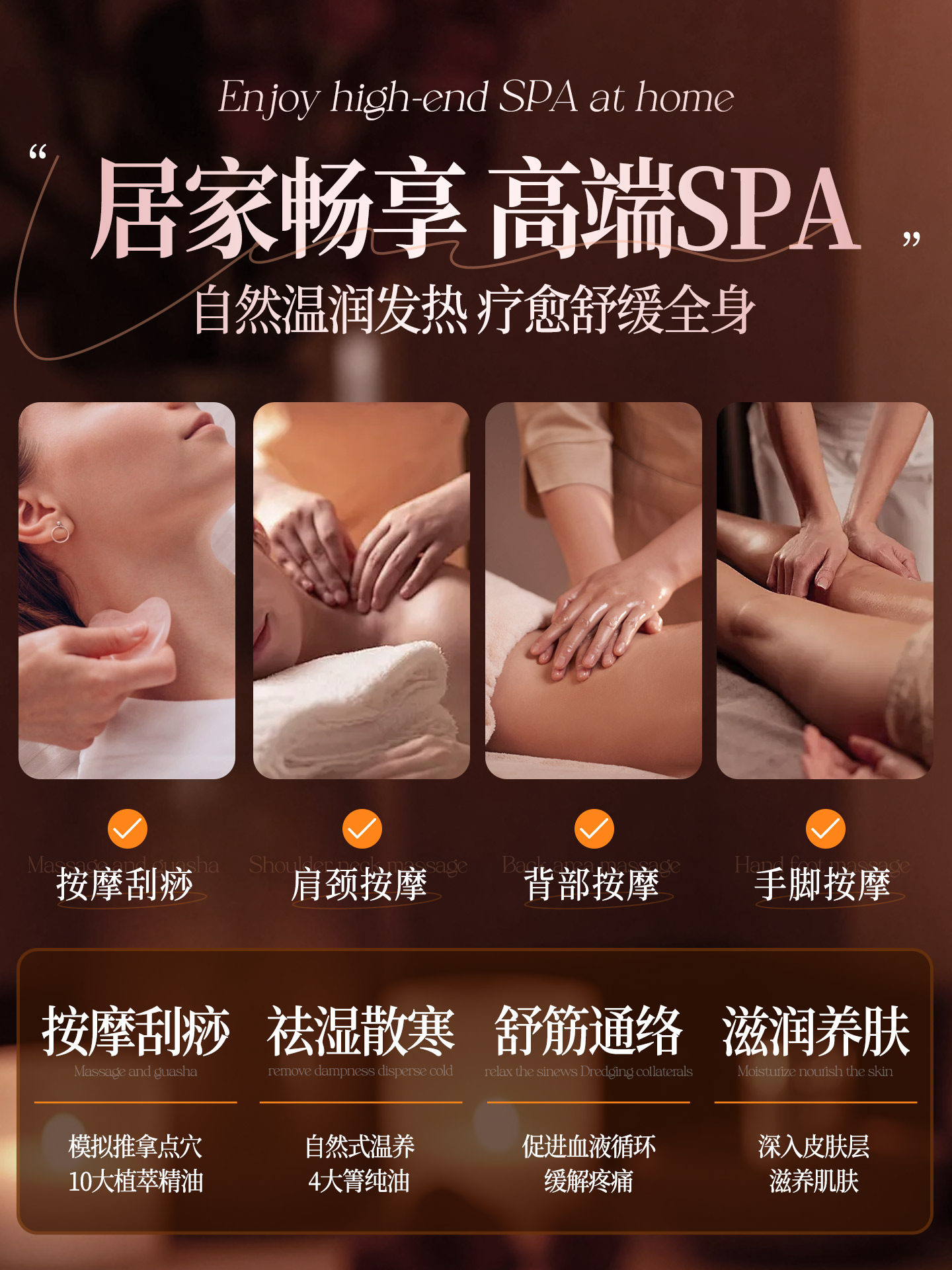 Rose Massage Essential Oil for Full Body Meridian Activation, Heating, Back Massage, Gua Sha, Moisture Removal, No-Rinse, Official Flagship Store