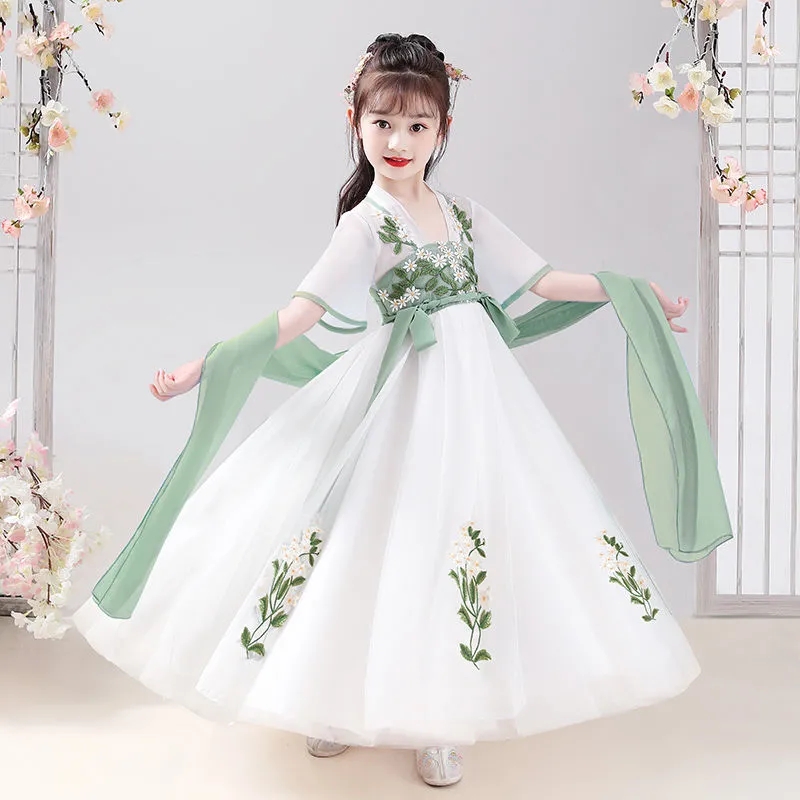 Girls Han Dress Summer Dress Children Chinese Fengtang Dress Summer Summer Fairy Dress