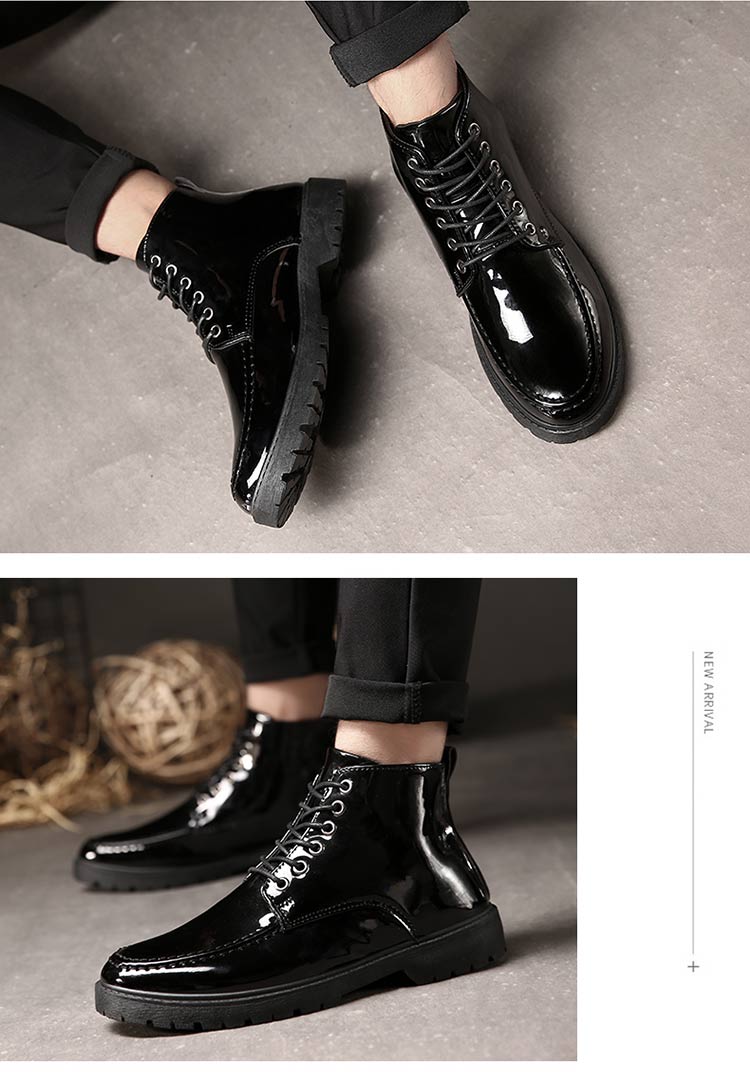 Giày nam mùa đông 2018 mới của Anh đa năng cao giúp giày thường xu hướng giày nam Martin boot nam đế xuồng giày lining cầu lông