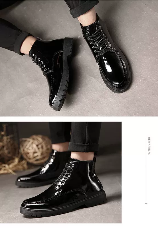 Giày nam mùa đông 2018 mới của Anh đa năng cao giúp giày thường xu hướng giày nam Martin boot nam đế xuồng