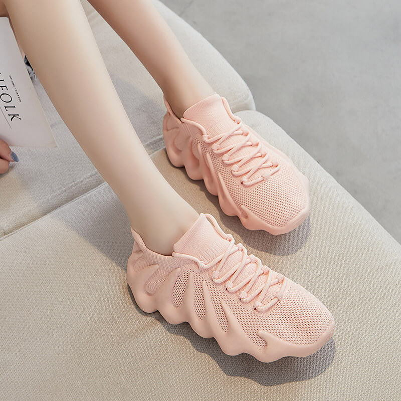 Coconut Female Shoes Summer Sports Casual Boomer Shoes Woman 2022 New breathable thin net face flat bottom flying weave single shoes