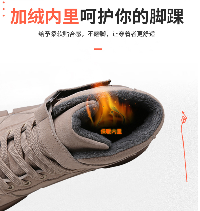 Giày tuyết nam mùa đông ấm áp cộng với nhung dày ủng chống trượt bánh mì nam giày bông đông bắc Giày nam giày ngắn mẫu giầy lười nam