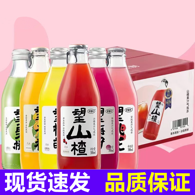 Haowangshui Hawthorn Juice Soda Lemon Plum Apricot Good Fortune Sparkling Water Salix Berry Carbonated Drink Whole Box of 24 Bottles