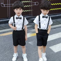Boy gown suit Xia Yinglun Wind boy flower boy wedding suit children presenter back with pants performance suit