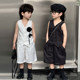 韩范男童马甲套装夏季儿童白色小西装痞帅风模特t台走秀礼服潮酷