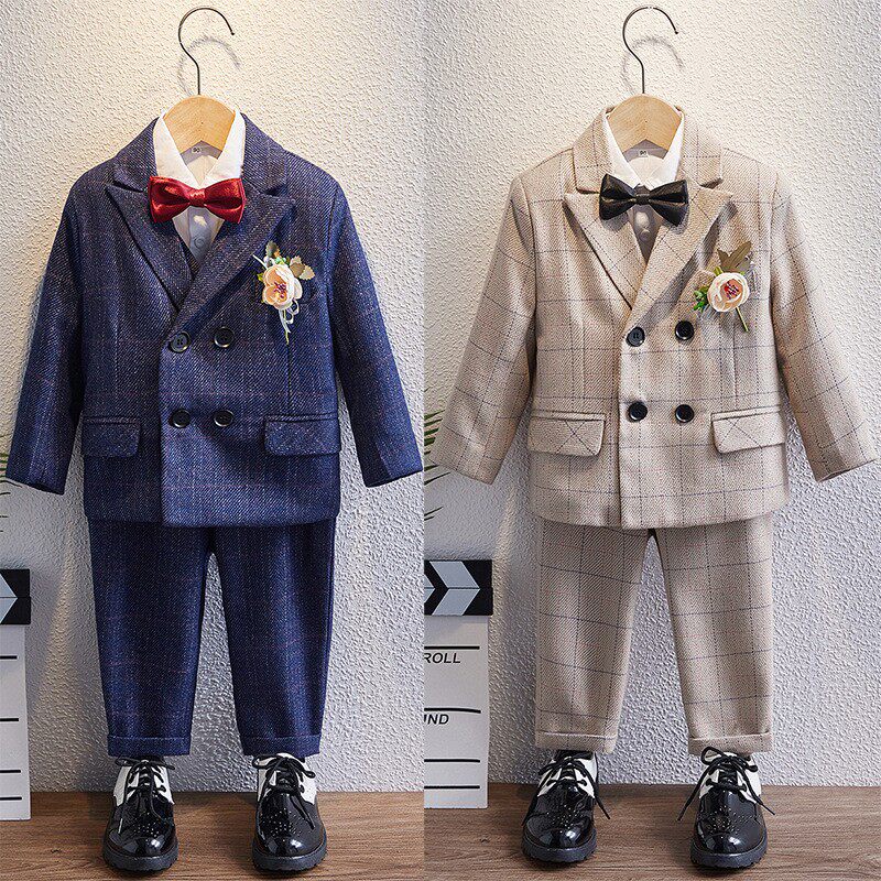 Flower Boy Boy Host Gown Suit Inellen Wind Children Wedding Little Suit Handsome Boy Piano Play Out
