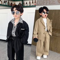 Handsome boy suit suit Korean style little boy birthday dress casual suit childrens runway catwalk trendy dress cool