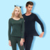 Mùa thu và mùa đông mèo ấm đồ lót nam và nữ cổ tròn áo len cotton thanh niên cặp đôi Slim body quần áo mùa thu quần dài phù hợp với - Phù hợp với nóng lên đồ bộ mặc nhà cao cấp hàn quốc Phù hợp với nóng lên
