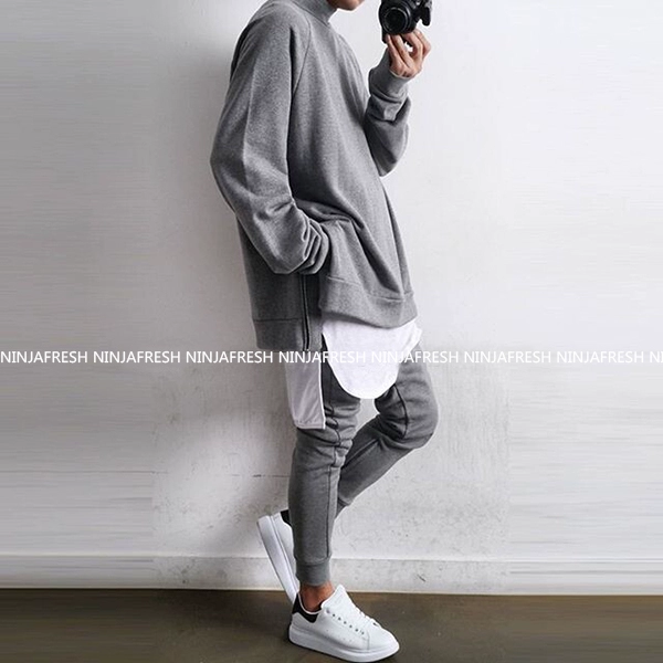 Đường phố cao cấp 17G mùa xuân và mùa hè đồng bằng khe dài sương mù bông kanye rắn màu cơ sở vest áo ghi lê