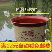 Green flower pot household plastic balcony thickened landscape flower pot special plastic ceramic round imitation large size