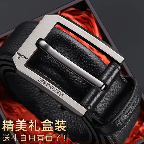 Septwolves, мужской ремень, пряжка, кожаные штаны, из натуральной кожи, воловья кожа