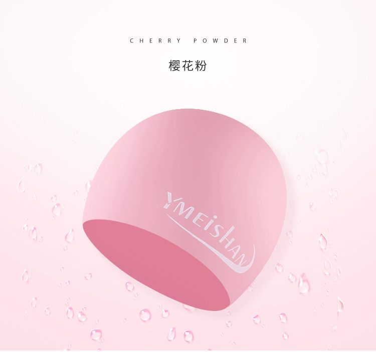 Mũ bơi dài tóc Hàn Quốc thời trang dễ thương unisex silicone không thấm nước mũ bơi đầu lớn màu trắng