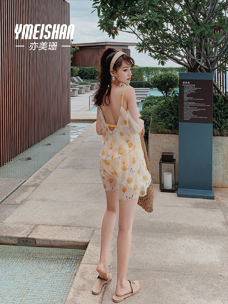 Hot Spring Swimsuit Female Fairy Fan 2019 New Net Red Style Student Swimsuit Ins Style Sexy Bikini Girl