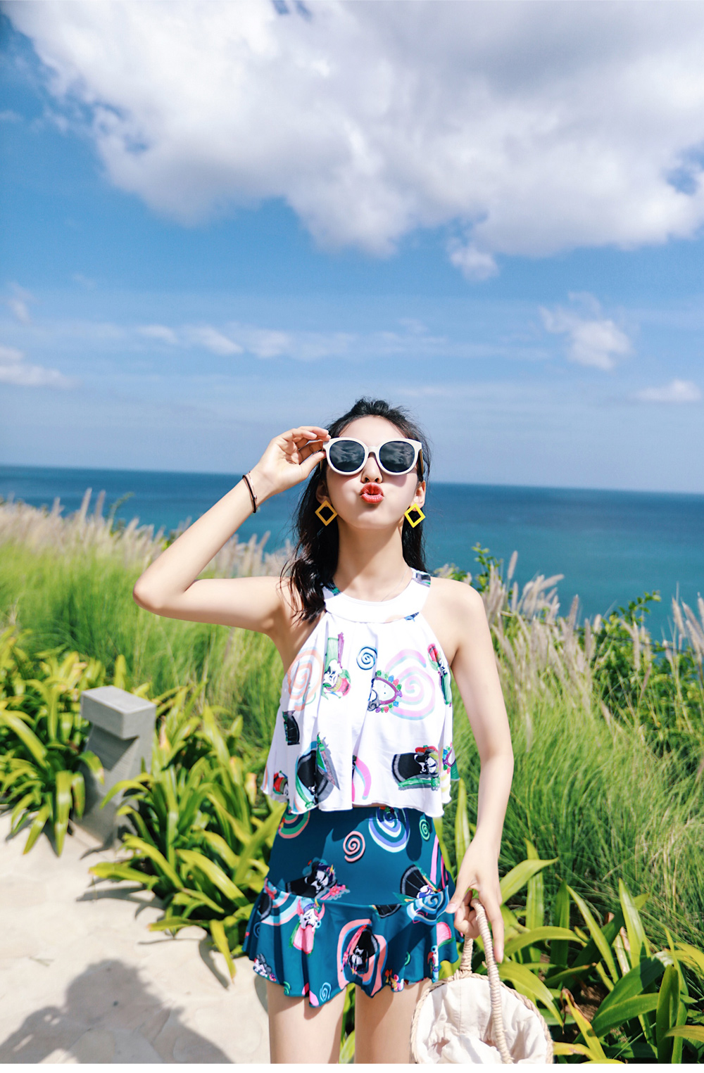 Áo tắm nữ ba mảnh Hàn Quốc bảo thủ ngực nhỏ tập hợp gợi cảm chia tay mùa xuân nóng bỏng che bụng đồ bơi giảm béo - Bộ đồ bơi hai mảnh bộ đồ bơi nữ 2 mảnh	
