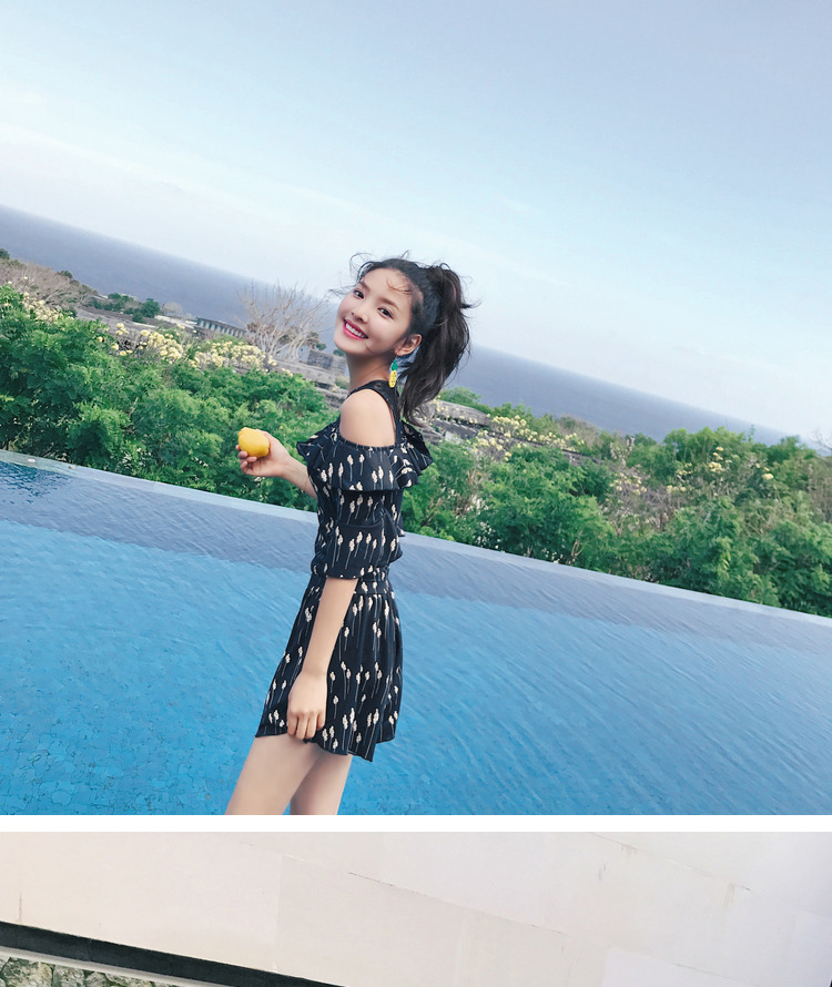 Áo tắm nữ bảo thủ chia hai mảnh ngực nhỏ tập hợp áo tắm gợi cảm che bụng mỏng sọc áo tắm nữ sinh - Bộ đồ bơi hai mảnh bộ đồ bơi nữ 2 mảnh	