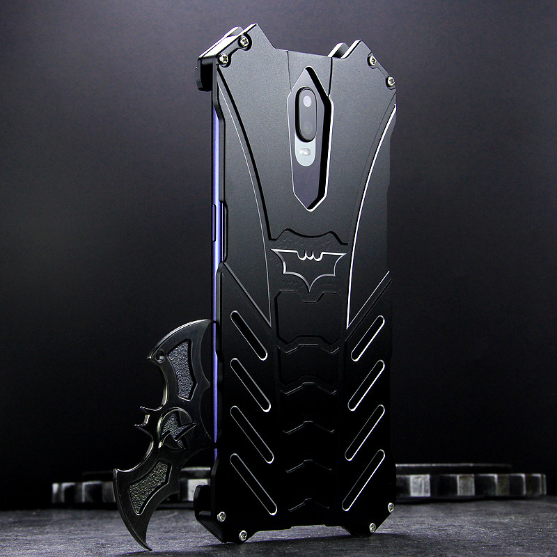 R-Just Batman Shockproof Aluminum Shell Metal Case with Custom Batarang Stent for OPPO R17 Pro & OPPO R17