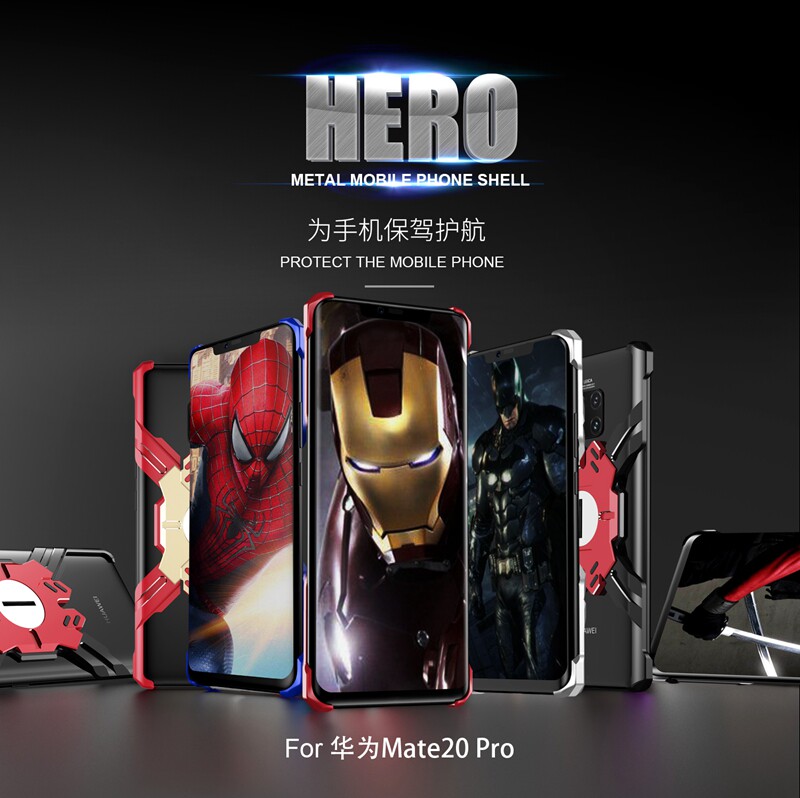 Kylin Armor Heroes Bracket Aluminum Metal Shell Case Cover for Huawei Mate 20 Pro & Huawei Mate 20