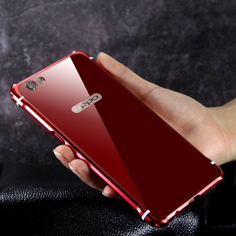 iy Rainbow Aluminum Metal Bumper Dazzle PC Back Cover Case for OPPO R9 & OPPO R9 Plus