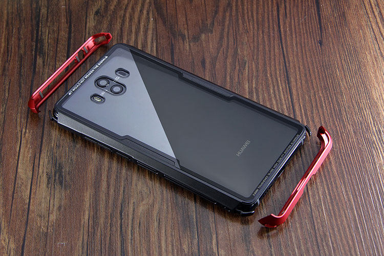 Luphie Nunchaku Airframe Metal Frame Air Barrier Tempered Glass Back Case Cover for Huawei Mate 10