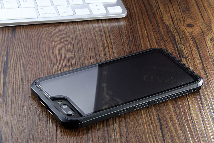 Luphie Nunchaku Airframe Metal Frame Air Barrier Tempered Glass Back Case Cover for OPPO R11 & OPPO R11 Plus