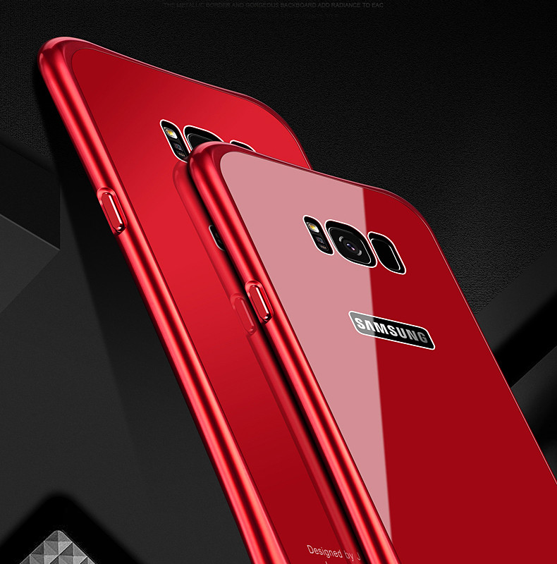 iy Rainbow Aluminum Metal Frame 9H Tempered Glass Back Cover Case for Samsung Galaxy S8 Plus & Galaxy S8