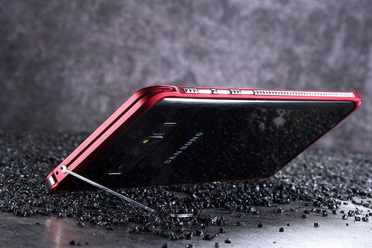 iMatch Slim Light Aluminum Metal Shockproof Bumper Case with Kickstand for Samsung Galaxy Note 8