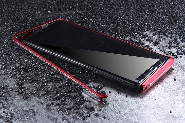 iMatch Slim Light Aluminum Metal Shockproof Bumper Case with Kickstand for Samsung Galaxy Note 8