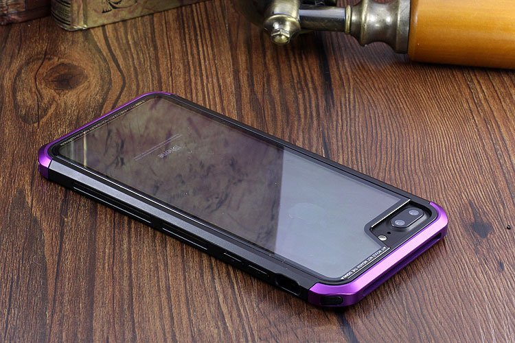 Luphie Nunchaku Airframe Metal Frame Air Barrier Tempered Glass Back Case Cover for Apple iPhone 7 Plus & iPhone 7