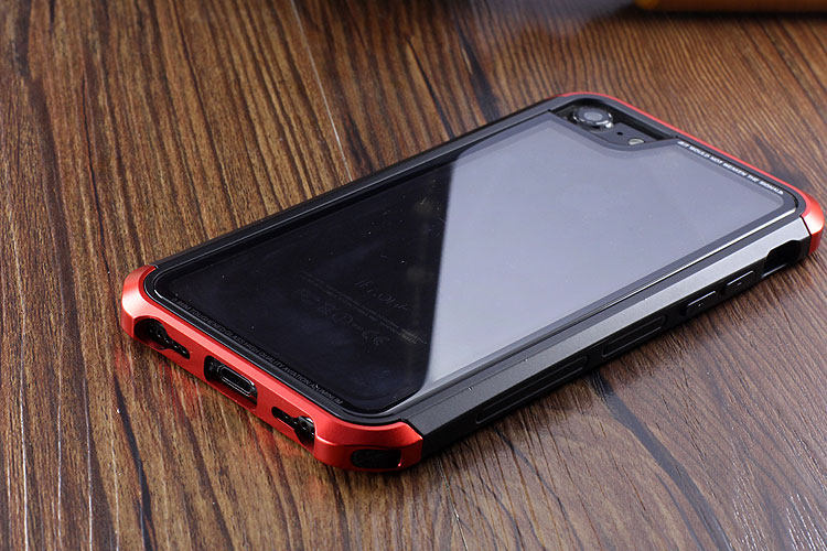 Luphie Nunchaku Airframe Metal Frame Air Barrier Tempered Glass Back Case Cover for Apple iPhone 6S/6 & iPhone 6S Plus/6 Plus
