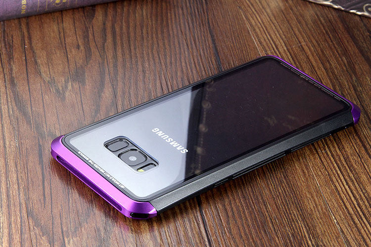 Luphie Nunchaku Airframe Metal Frame Air Barrier Tempered Glass Back Case Cover for Samsung Galaxy S8 Plus & Galaxy S8