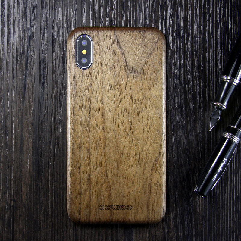 SHOWKOO Kevlar Natural Wood Ultra Slim Case Cover for Apple iPhone X
