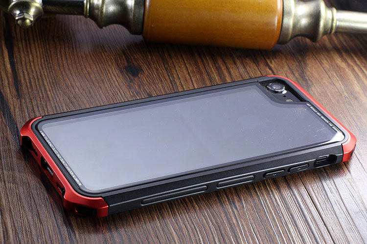 Luphie Nunchaku Airframe Metal Frame Air Barrier Tempered Glass Back Case Cover for Apple iPhone 6S/6 & iPhone 6S Plus/6 Plus