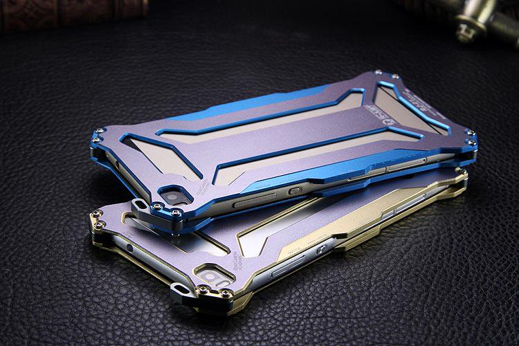 R-JUST GUNDAM Shockproof Aluminum Alloy Double Color Oxidation Metal Protective Case for Huawei Ascend P8/ P8 Lite