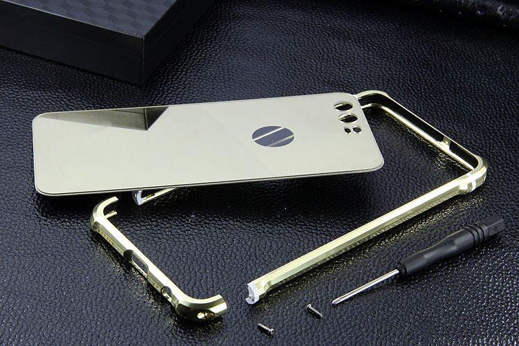 iy Rainbow Aluminum Metal Bumper Dazzle PC Back Cover Case for Huawei P10 Plus & Huawei P10